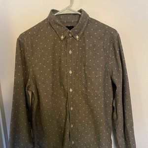 American Eagle Gray Diamond Button Up Shirt